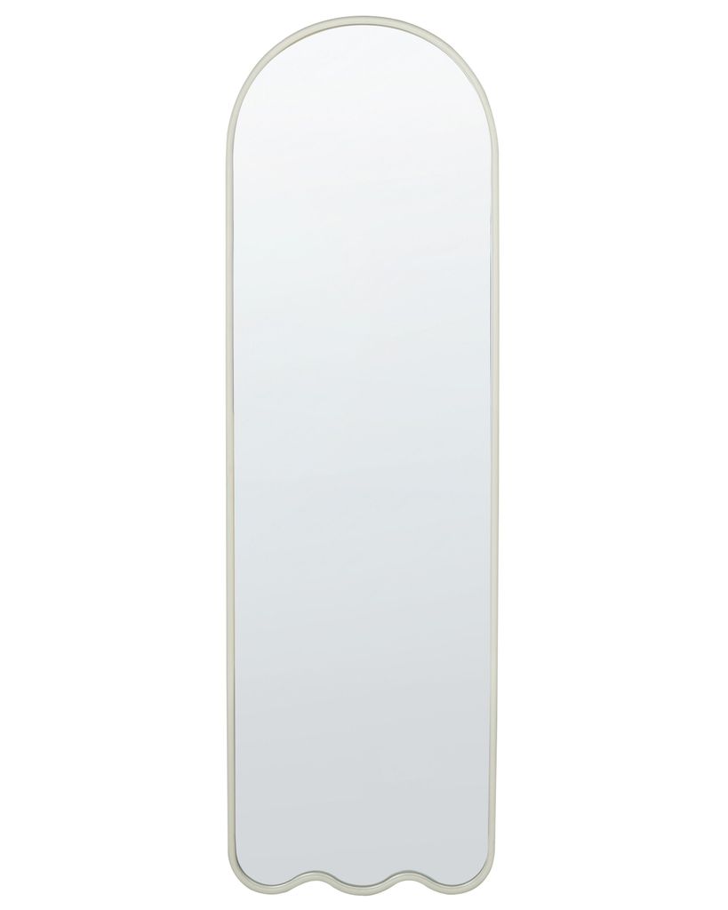 A full-length mirror with an arched top and a wavy bottom edge, set against a white background.