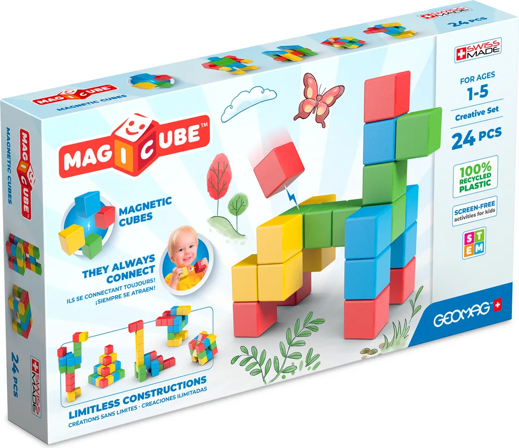 Jeu de construction magnétique Geomag Magicube 24 cubes éducatifs