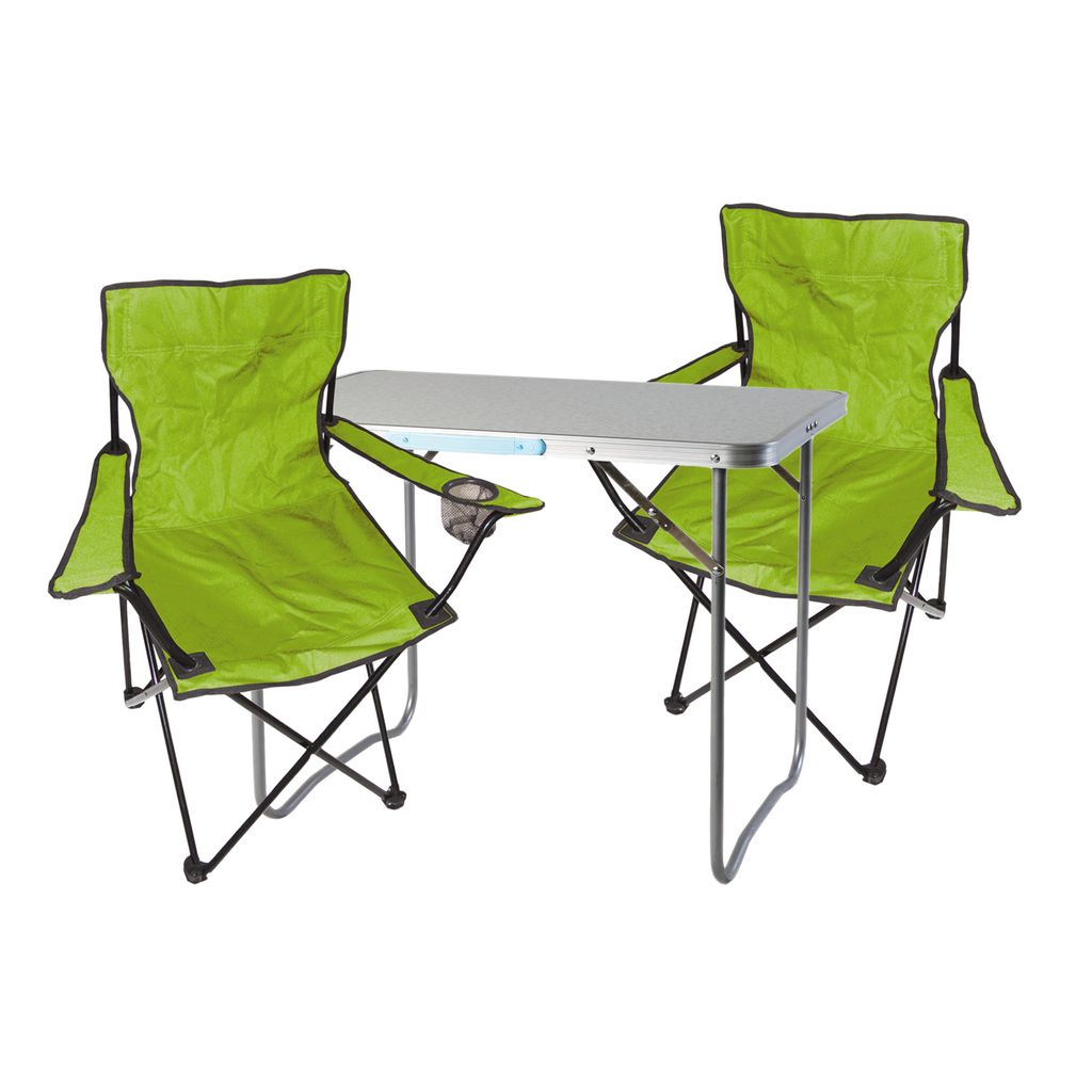 3-teiliges Campingmöbel Set Tisch 80x60x68cm + Campingstühle