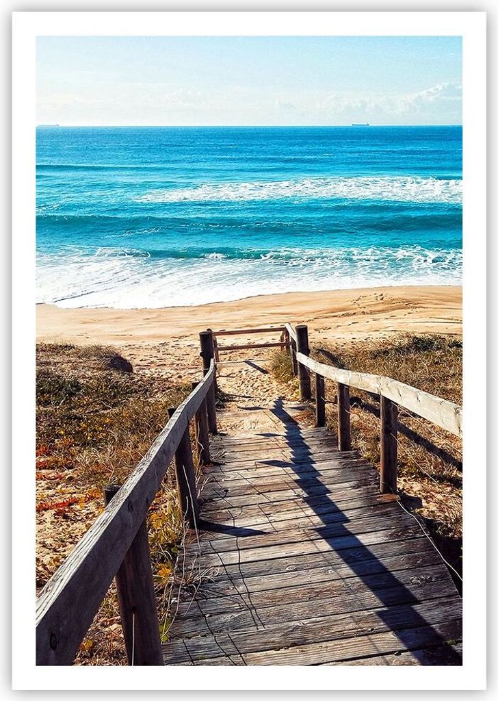 Poster - Poster ohne Rahmen - Meer Strand Eintritt - 70x100 cm - Wand Bild - Wanddeko - Wandbilder - Kunstposter - Wandposter - Bilder - Kunstdruck...