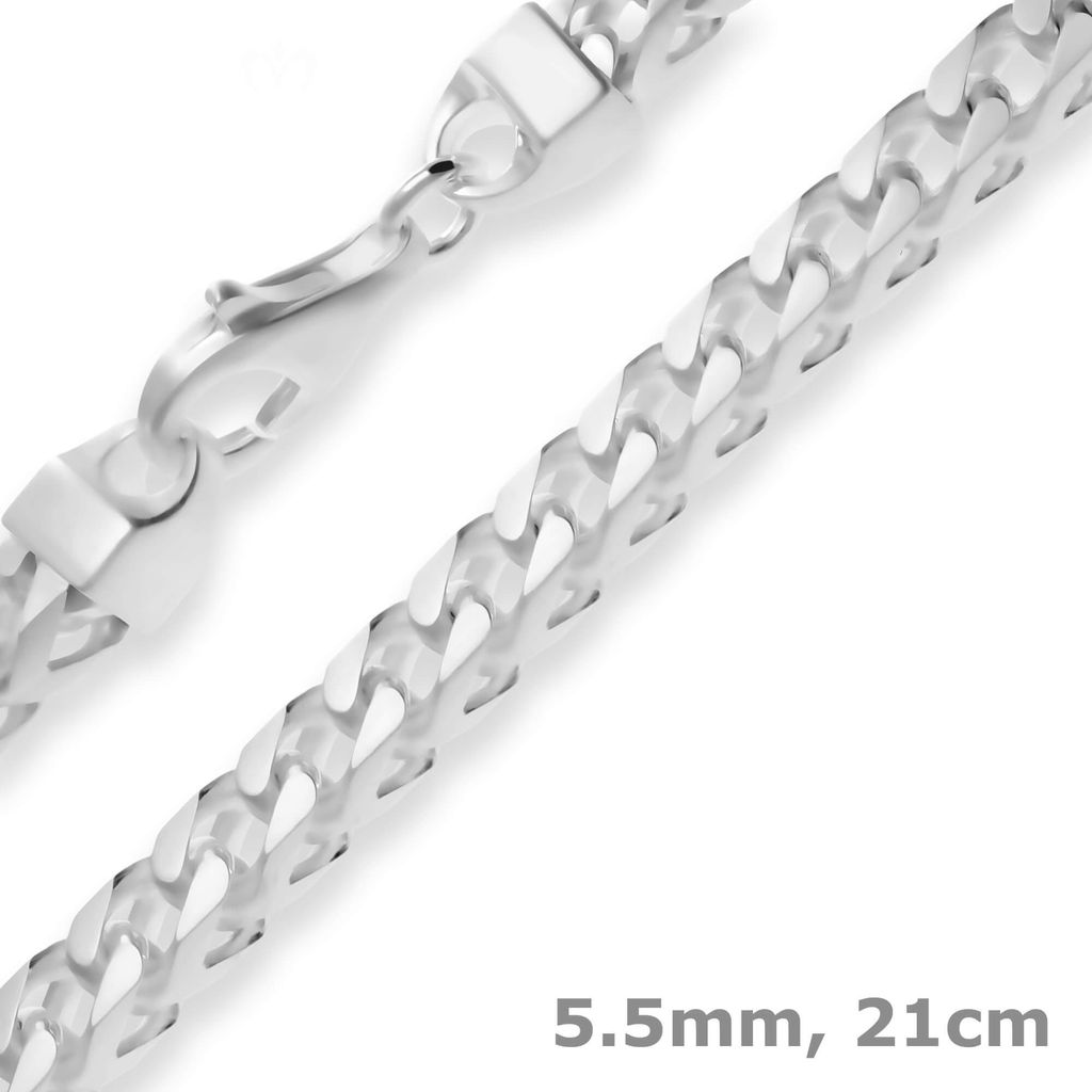 5,5mm Armband Fuchsschwanzkette Armschmuck aus 925 Silber matt 21cm