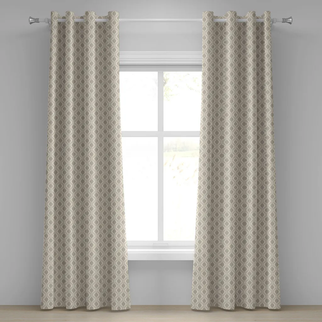 Rideau pour grande baie vitrée salon motifs abstraits 280x245 cm