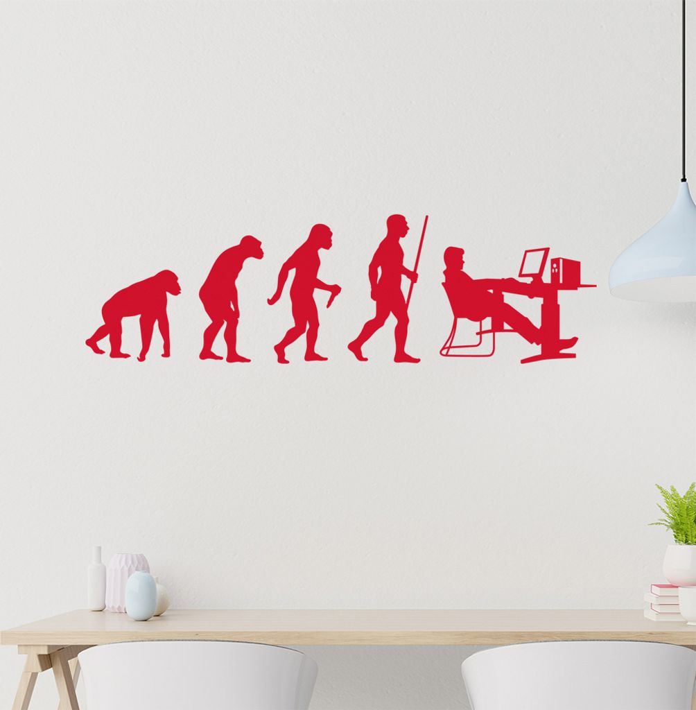 Computer Gamer Evolution Wandtattoo Wandaufkleber Wall Sticker - Dekoration, Küche, Wohnzimmer, Schlafzimmer, Badezimmer