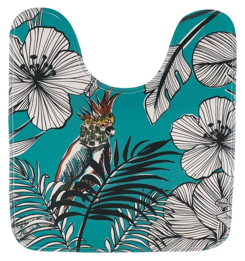Bedruckte mikrofaser-wc-konturmatte 45x50 cm - jungle fever blau - Tendance