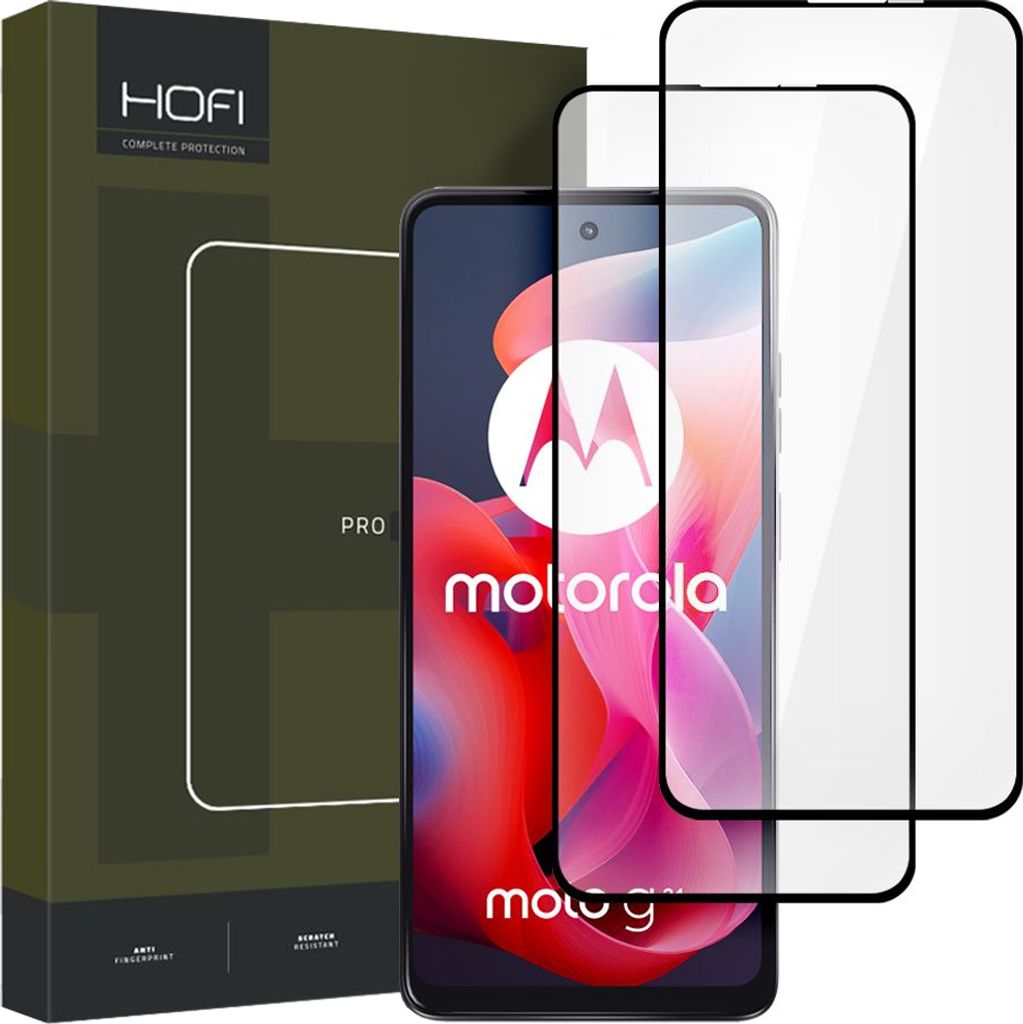 Gehärtetes Glas Hofi Glass Pro+ 2Er-Pack Motorola Moto G24 / G24 Power / G04 / E14 Schwarz