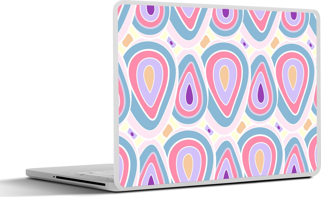 MuchoWow Laptop Aufkleber Sticker Cover Muster - Achat - Retro - Lila 31x22.5 cm - Laptop-Deko