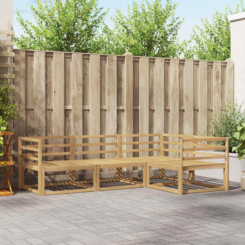Möbel Outdoor-Sofagarnitur 4 pcs Weiß 245,5 x 166,5 x 73 cmGartensofas - Gartensofas c2561
