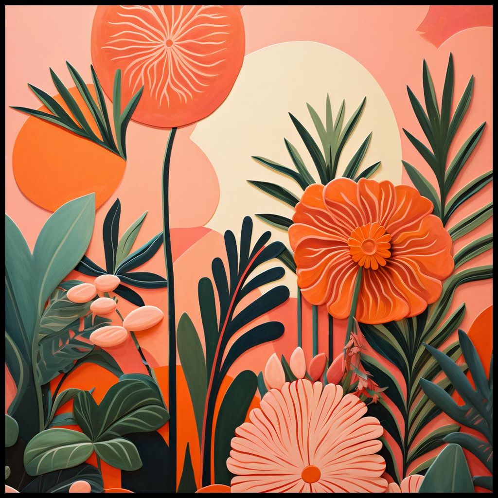 Poster 90x90cm Korallen Garten