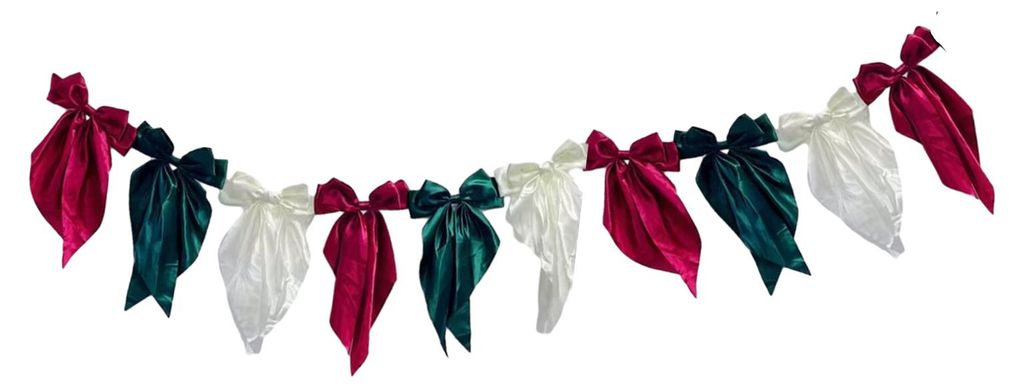 Set Girlande mit Schleifenmuster, dekorative Girlande für drinnen und draußen, Partys, Zuhause, Feiertage und Feste