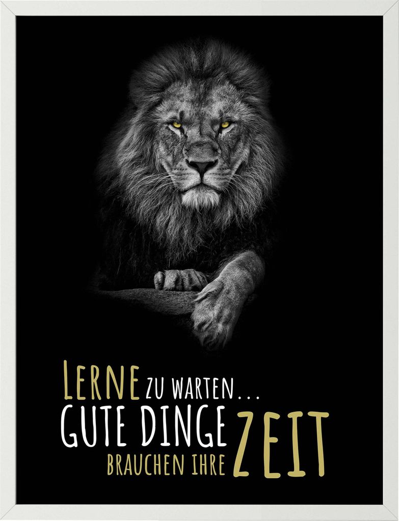 Poster gute Dinge brauchen Zeit, Löwe M0094 – Ohne Rahmen / 18x13cm
