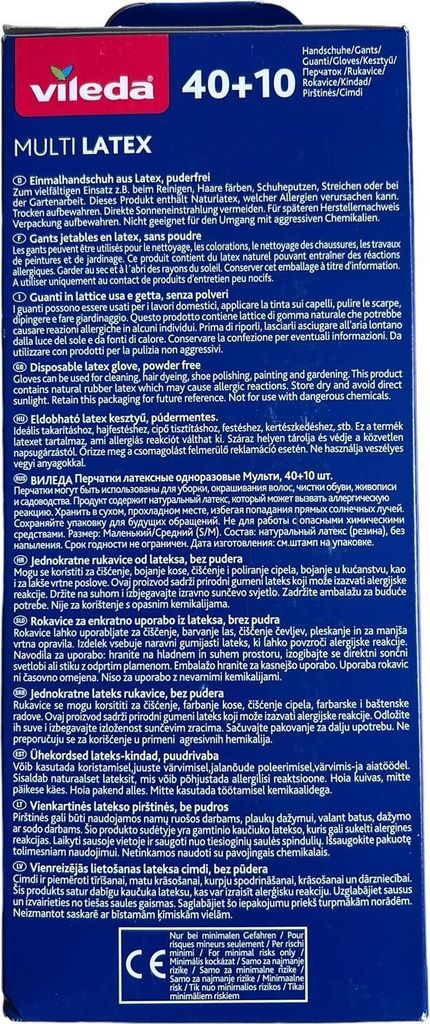 VILEDA Einweghandschuh Multi Latex 40+10 Größe M/L 50er Produktbild 7
