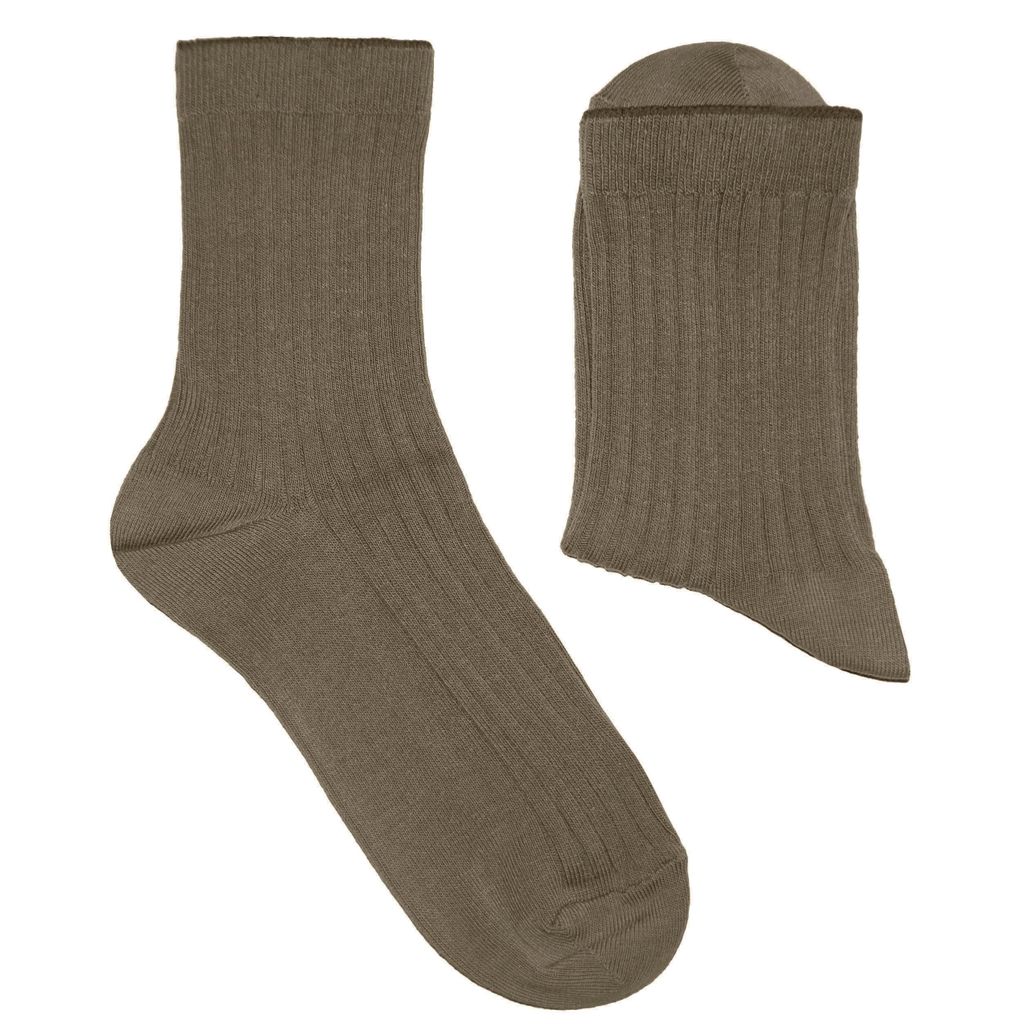 Herren Socken aus Baumwolle Rippe Grau Oliv Größe 39-42
