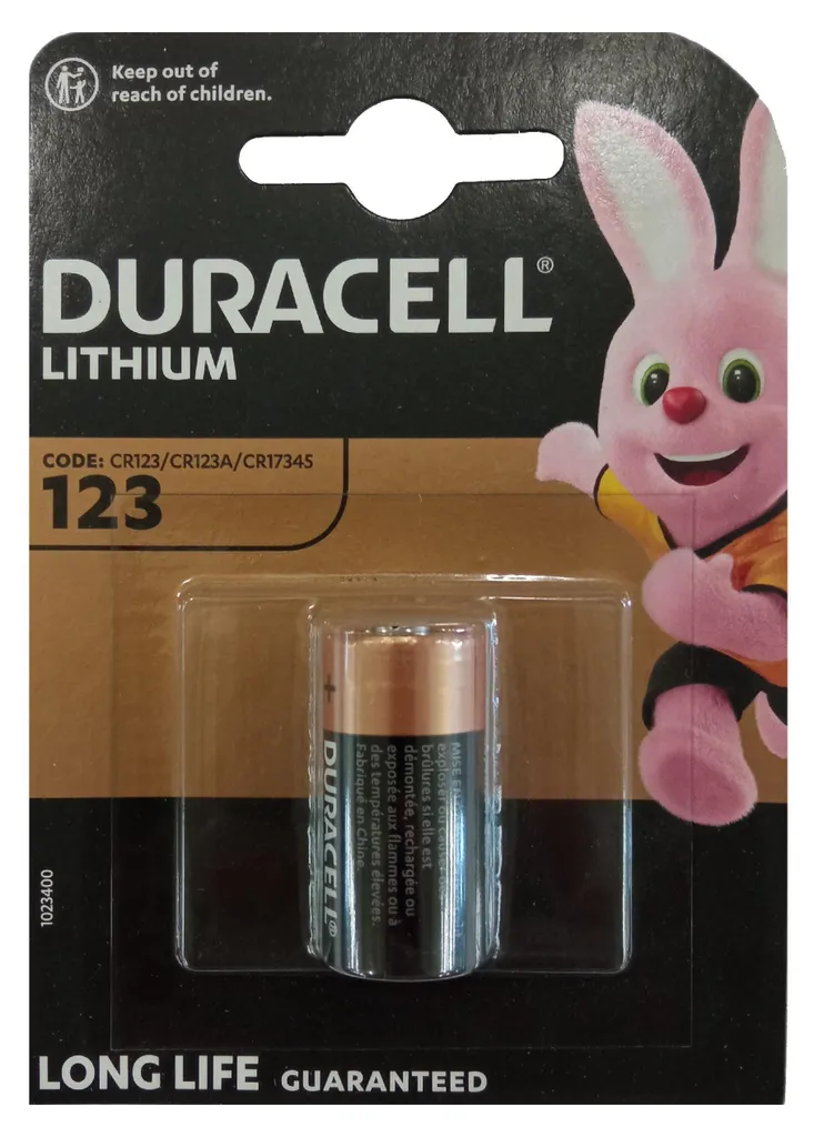 Pile Duracell Ultra DL 123A pour Photo et Alarme - Pack de 10 unités 3V