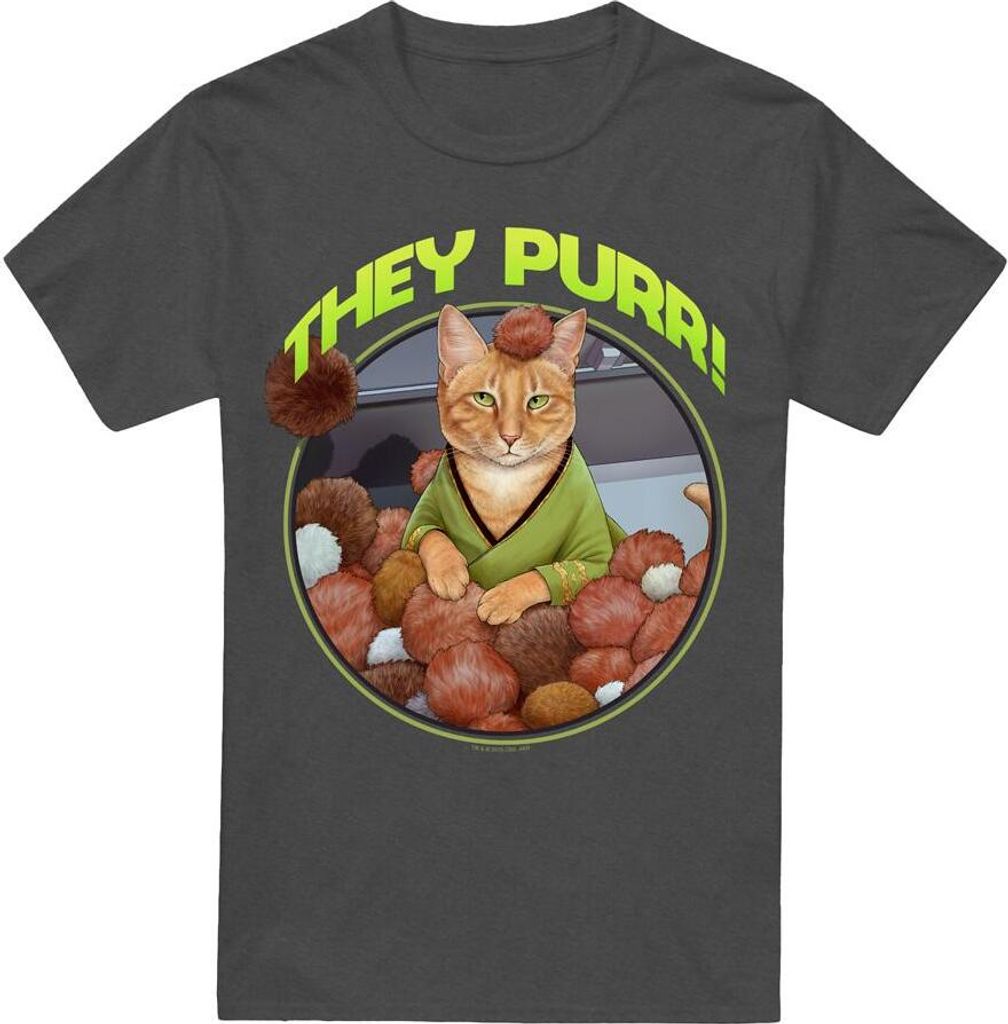 Star Trek - "The Purr" T-Shirt für Herren/Damen Uni TV18030 (XXL) (Holzkohle)