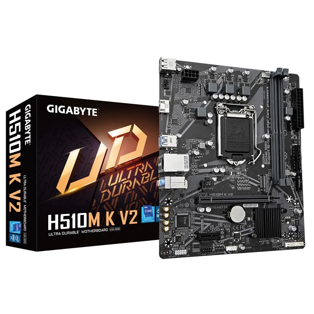 Carte mère Micro-ATX Gigabyte H510M K V2 pour PC de bureau LGA1200 - 2