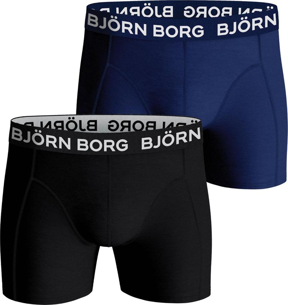 Björn Borg - Herren - Boxershorts Aus Baumwoll-Stretch, 2er-Pack - Blau/Schwarz - Gr. XS