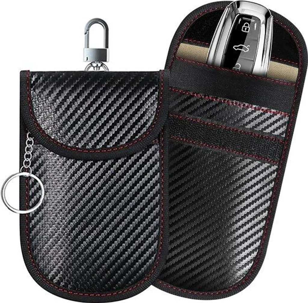 Étui anti-vol RFID clé voiture nylon noir bloqueur ondes piratage