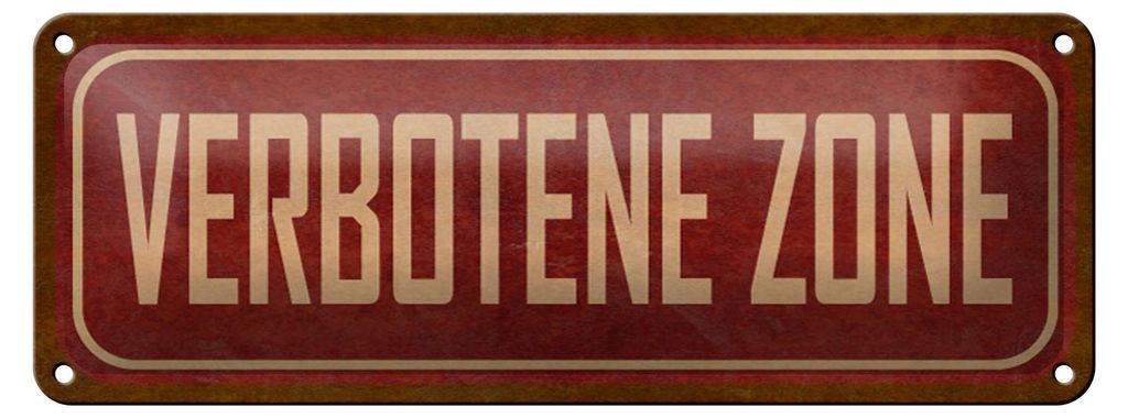 Blechschild Warnschild 27x10cm verbotene Zone Dekoration