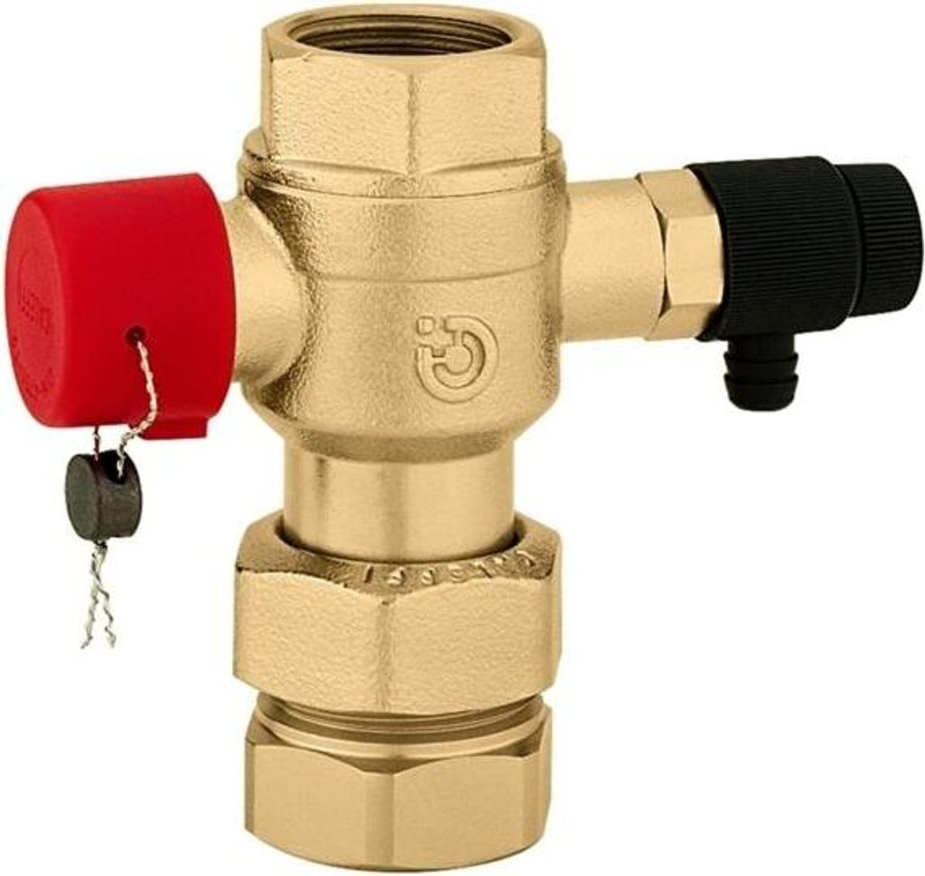 Caleffi Kappenventil 558050 3/4" x 3/4", zum Prüfen von Ausdehnungsgefäßen