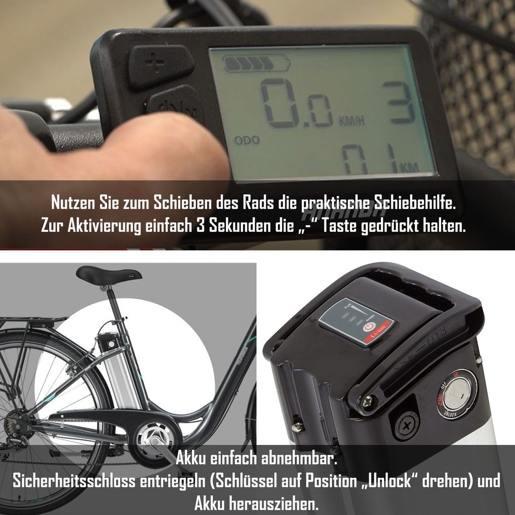 Telefunken E-Bike RC830 28 Zoll mit 3-Gang Shimano Produktbild 8