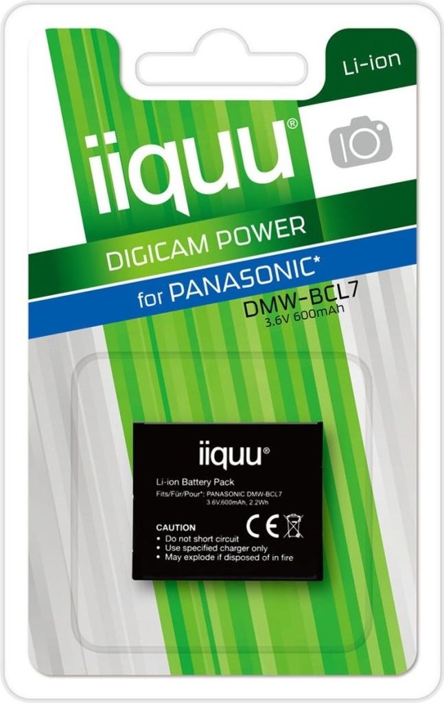 iiquu Li-Ion Akku ähnl. Panasonic DMW-BCL-7 etc