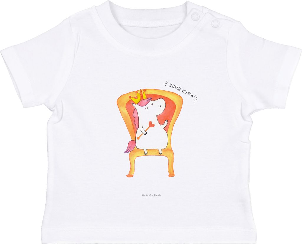 Mr. & Mrs. Panda T-Shirt Einhorn König 12. - 18. Monat - Weiß - Geschenk, Baby Top, Bundeskanzler, Babyshirt, Präsident, Kurzarmshirt, Krone, Pr...