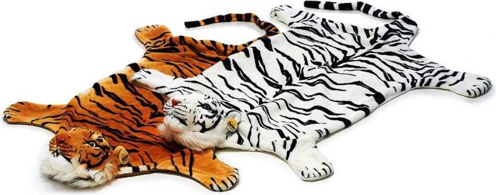 Vorleger Tiger aus Plüsch 110cm braun