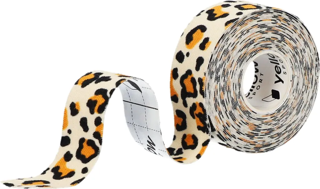 yellowSPORT yellowTAPE - Nastro per cinesiterapia linfatica per il viso - 2,5 cm x 5 m - leopardo - 1 pezzo.