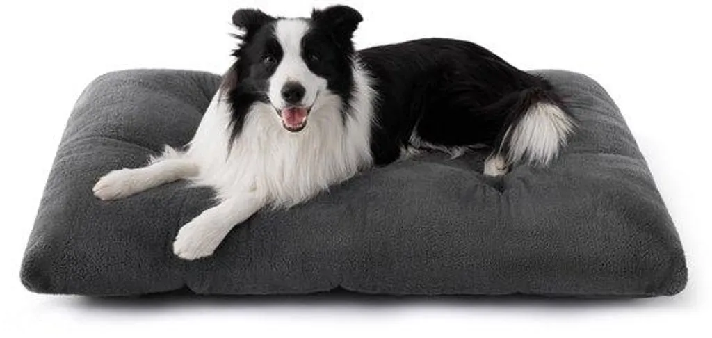 Coussin chien XL anti-stress lavable - Fini les glissades, matelas gris