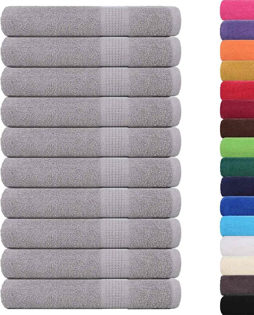 vidaXL Saunatücher FROGN 10 Stk. Grau 80x200 cm 360 g/m² Produktbild 