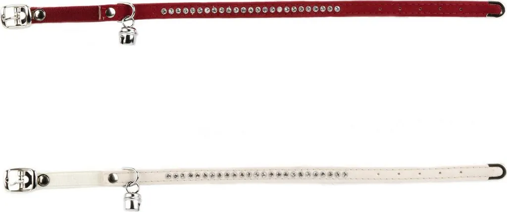 Beeztees Swarovski - Collare per gatti - rosso - 34x1x0,2 cm