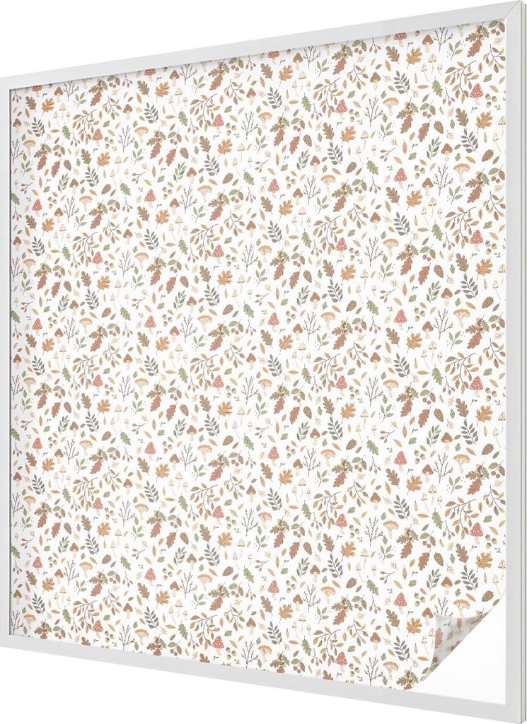 Buntglas Fensterfolie – 116x100 cm – Stained-Glass Design – blickdichte dekorative Sichtschutzfolie – selbstklebend, UV-Schutz – Herbstmu...