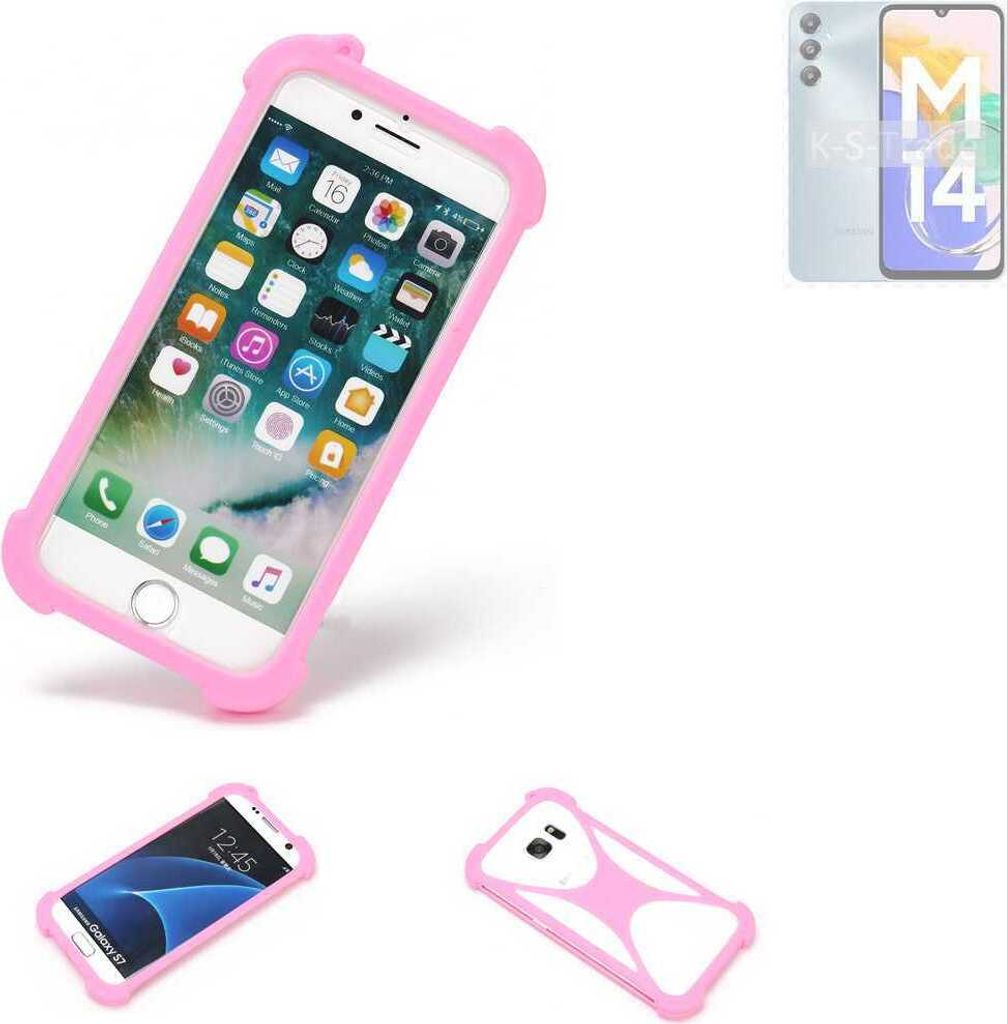 K-S-Trade Handy Hülle kompatibel mit Samsung Galaxy M14 4G Schutz Hülle Bumper Silikon Schutz Hülle Cover Case Silikoncase Silikonbumper TPU