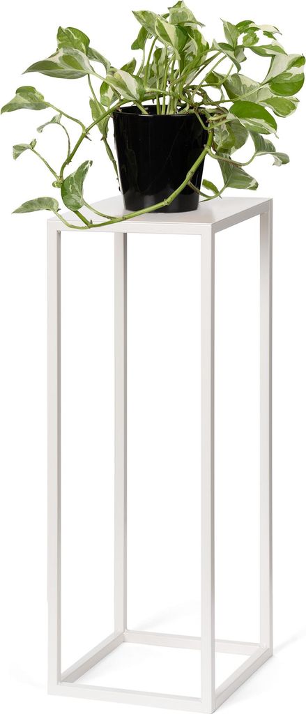 LAMO Manufaktur Blumenständer Elfenbein aus Metall 68 cm | Pflanzensäule für Innenräume - Wohnzimmer, Schlafzimmer | Hoher Blumenständer zur H...