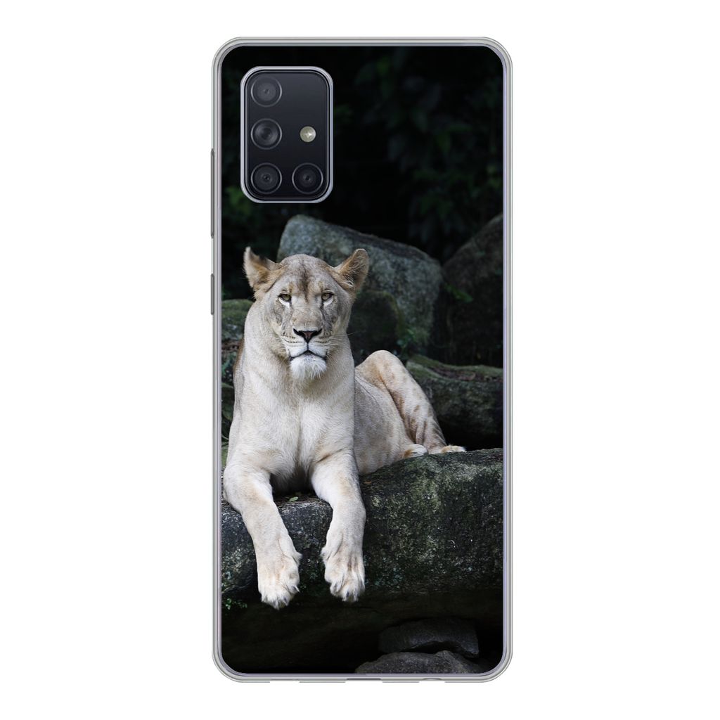 MuchoWow Handyhülle Schutzhülle Hülle für Samsung Galaxy A51 5G Löwe - Wilde Tiere - Porträt Silikon Softcase Handy Hülle - Abbildung