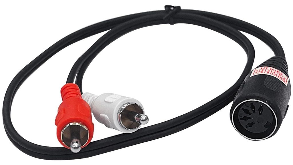 DIN - RCA adapter cable | 5 pin DIN socket - 2x RCA plug