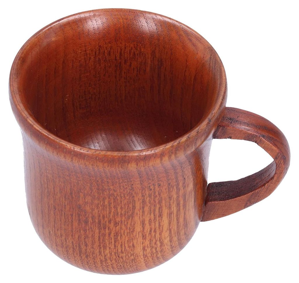 Holztasse, Kaffee, Tee, Holzbecher, Trinkgeschirr mit Griff für Zuhause, Bar, Restaurant