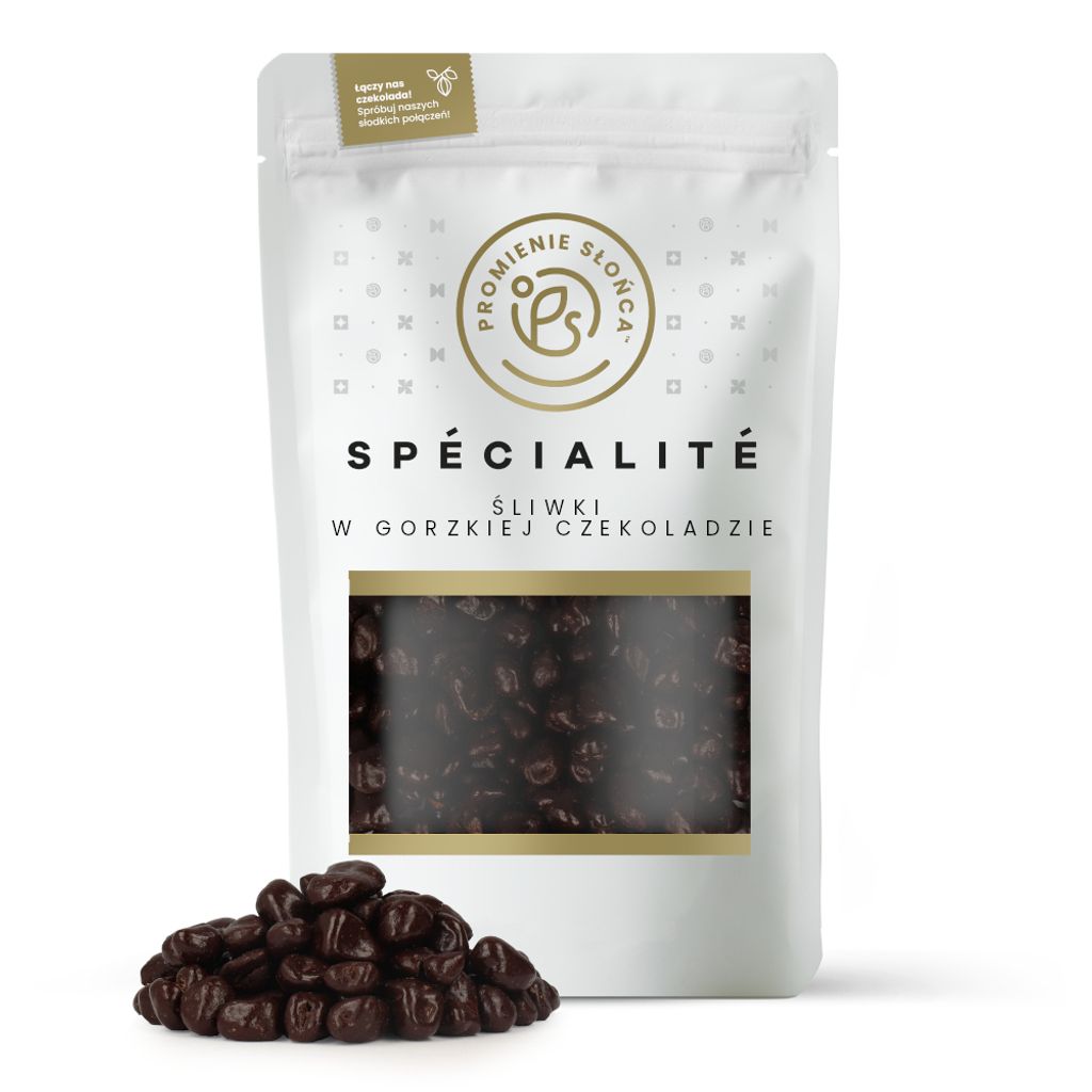 Śliwki Kawałki w Gorzkiej Czekoladzie 250 g Zdjęcie produktu 