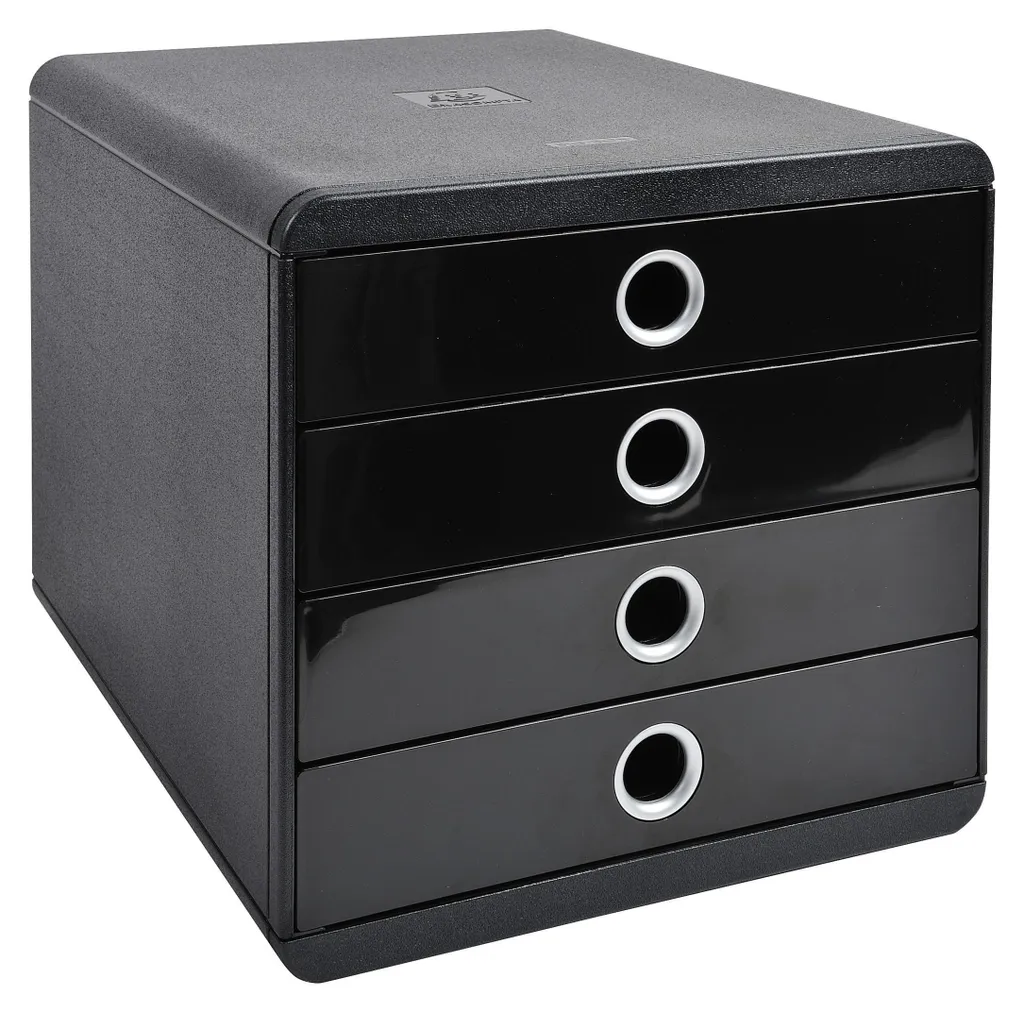 Exacompta POP-BOX 314438D: Cassettiera Design 4 Cassetti Nero A4+