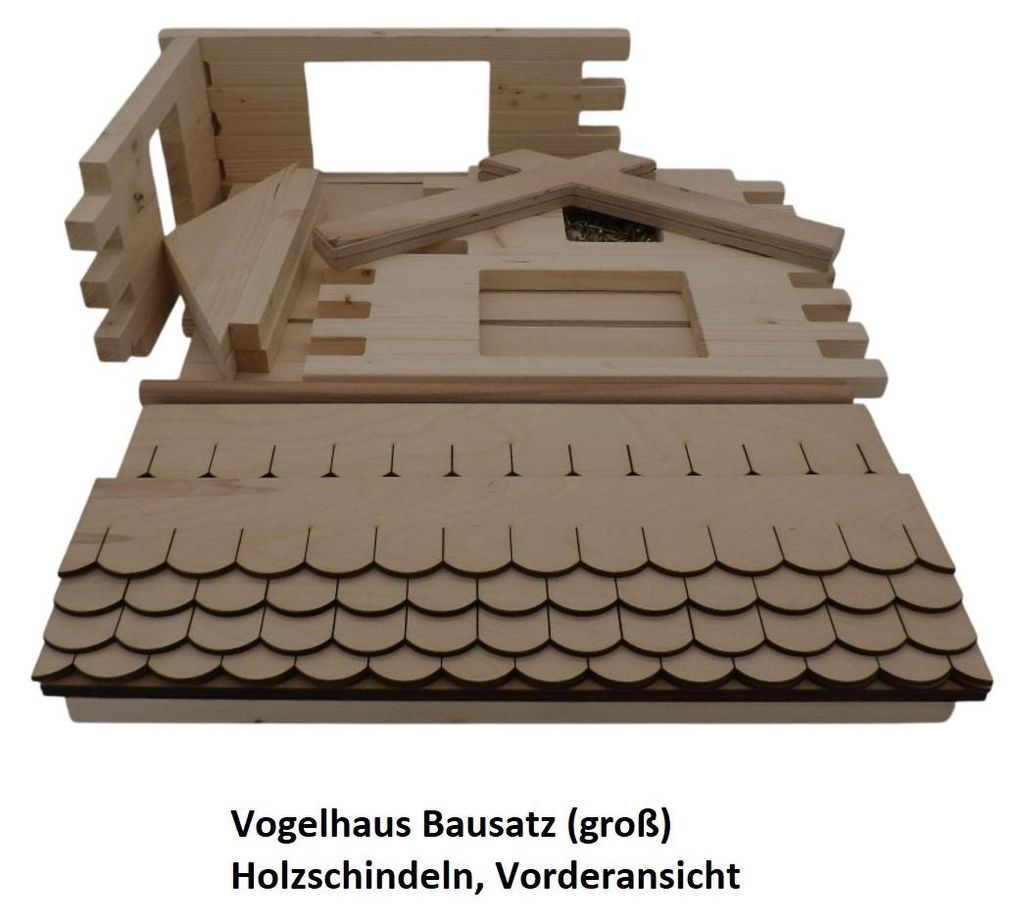 Vogelhaus Bausatz (groß) Holzschindeln