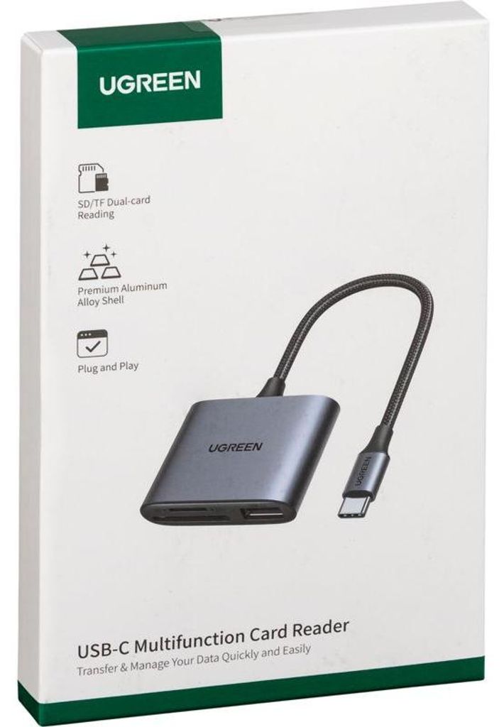 UGREEN USB-C to SD/TF + USB 2.0 Memory Card Reader Produktbild 