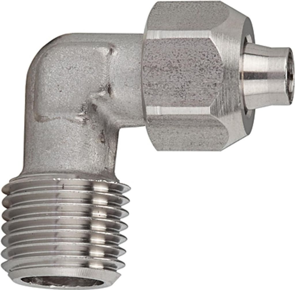 Riegler Winkel-Einschraubverschraubung, R 1/8 a., Schlauch 6/4, ES 1.4404