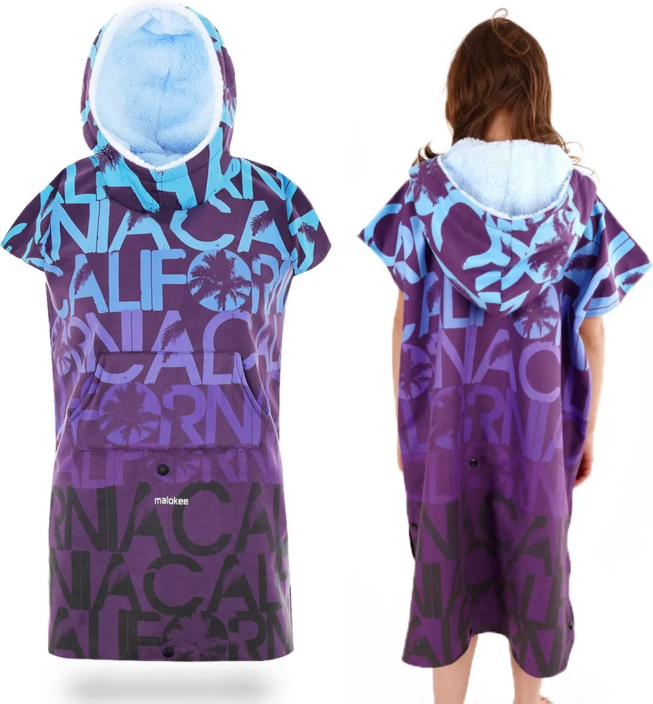 Serviette enfant à séchage rapide Poncho bleu marine microfibre 50x100