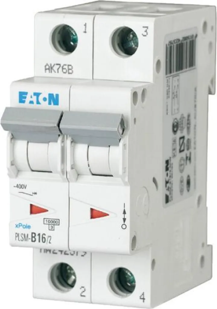 Eaton PLSM-C16/2-MW Disjoncteur Modulaire 16A Courbe C pour Tableau