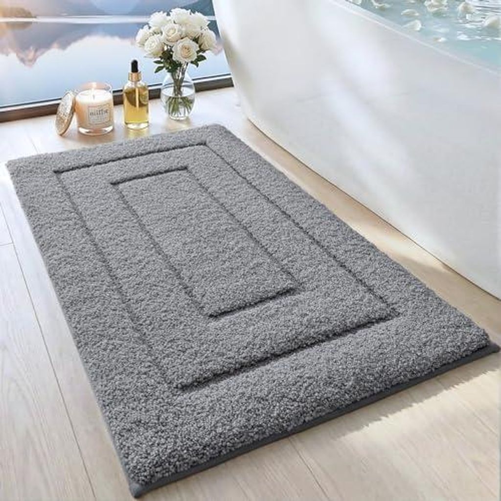 Badematte rutschfeste, weicher Mikrofaser Badezimmerteppich, saugf?higer Badteppich, maschinenwaschbar Badvorleger fš¹r Dusche, Badewanne und Toi...