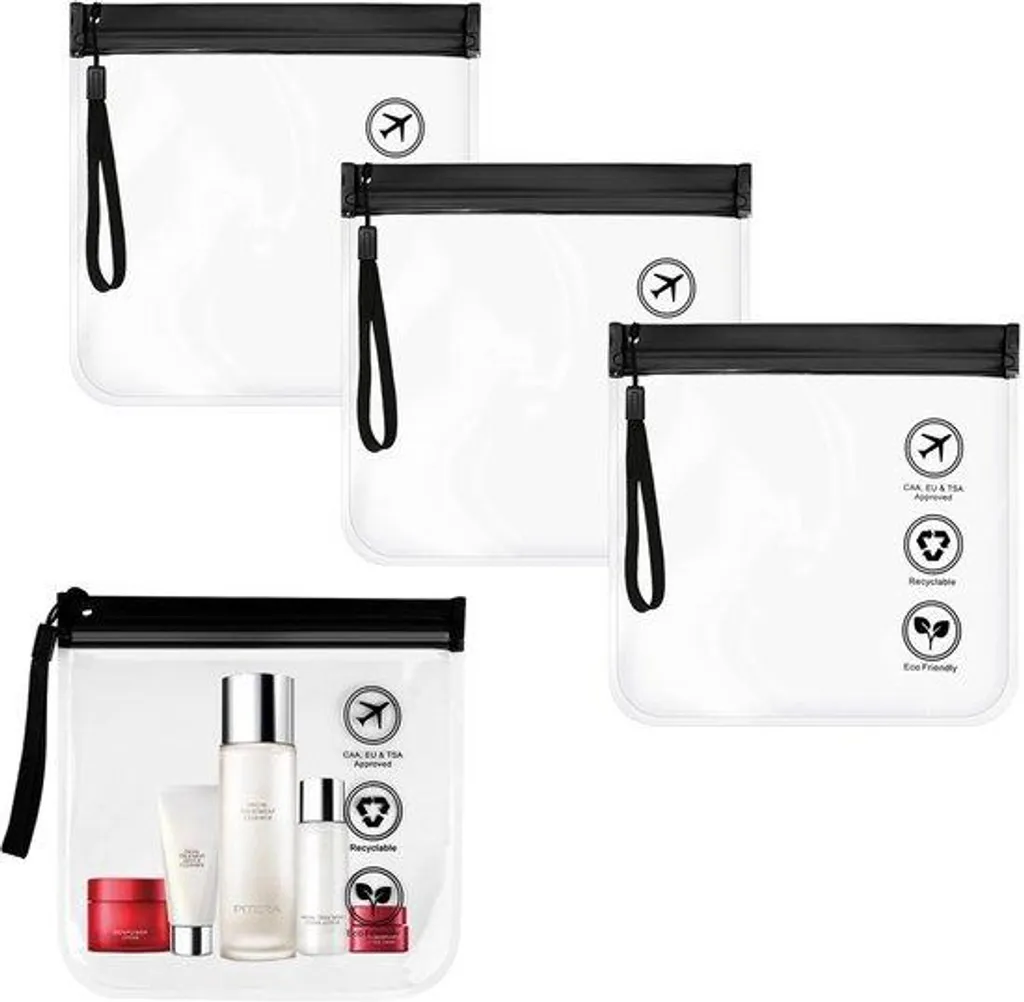 Kit 4 pochettes étanches 20x20 cm contre fuites et humidité en voyage