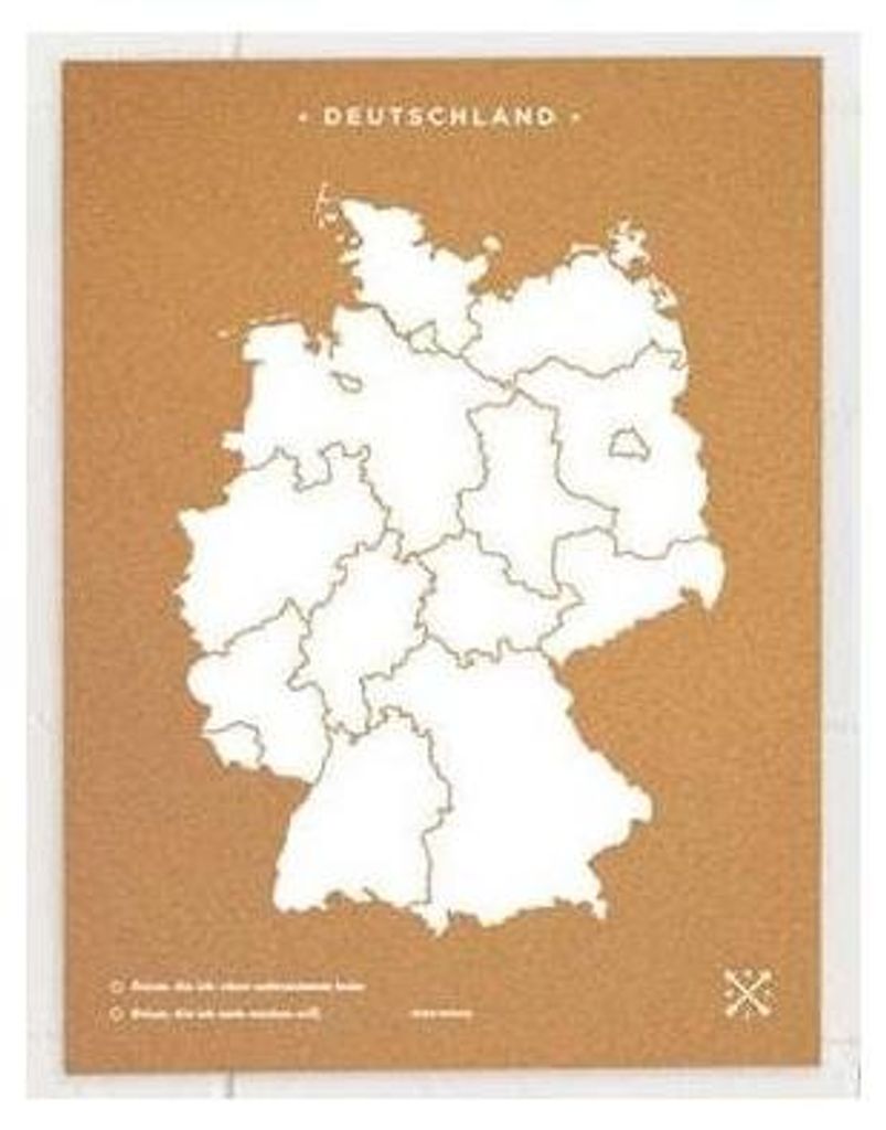 Miss Wood Landkarte Woody Map Countries Deutschland Cork L white (60 x 45 cm)