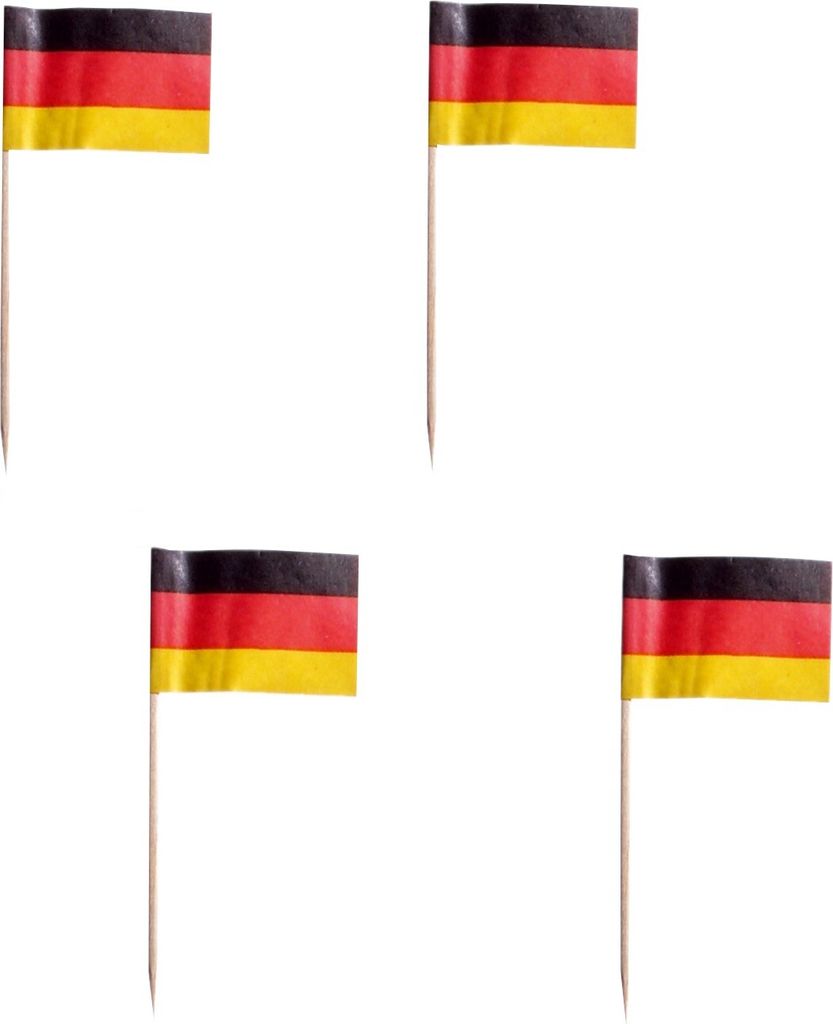 PAPSTAR Partypicker "Germany" schwarz/rot/gelb aus Holz 200 Stück