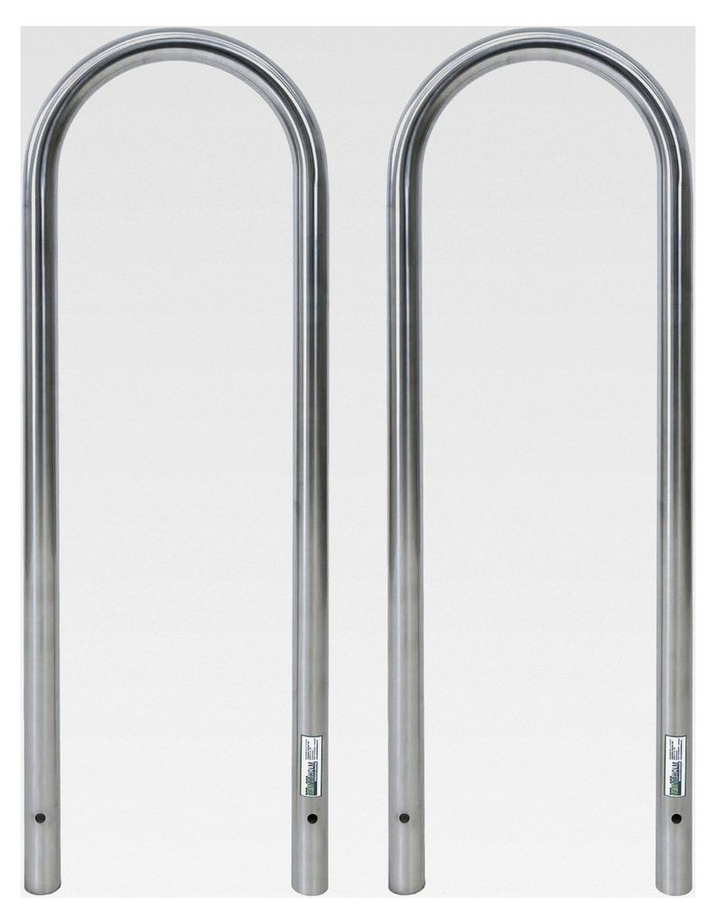 2X Fahrradanlehnbügel 115x41 cm Edelstahl zum Einbetonieren