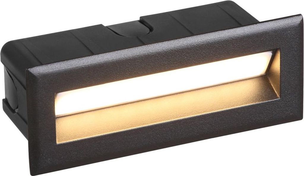 LED Einbauleuchte Wand Aluminium IP65 Schwarz eckig 3000 K warmweiß 360 lm Modern